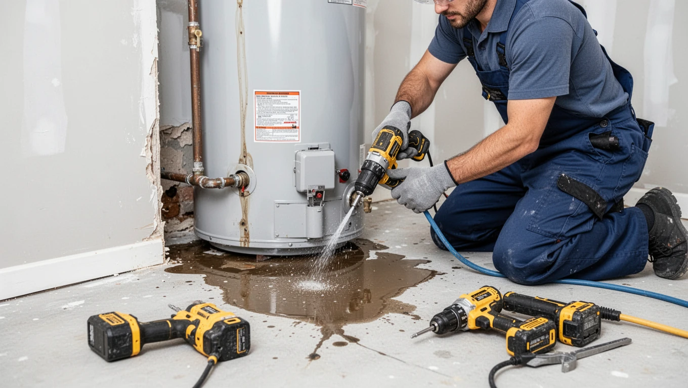 Water Heater Leak Cleanup